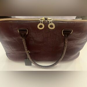 Elegant Hidesign Brown Leather Tote Bag